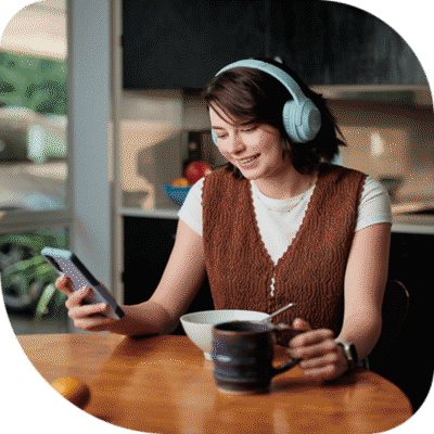 Woman drinking coffee