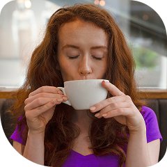 Woman drinking coffee