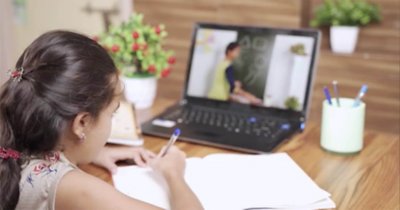 Girl working on laptop