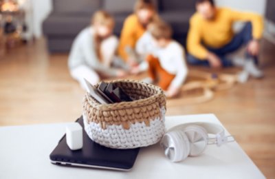 Family playing on the floor